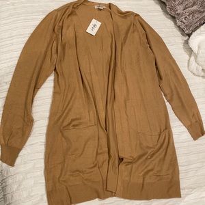 Khaki colored cardigan size medium